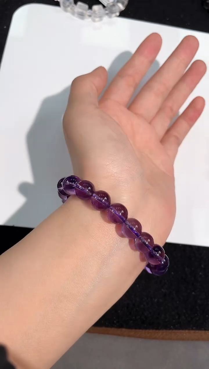 【闪购商品】紫晶手链未镶嵌59号巴西紫水单圈9.5mm