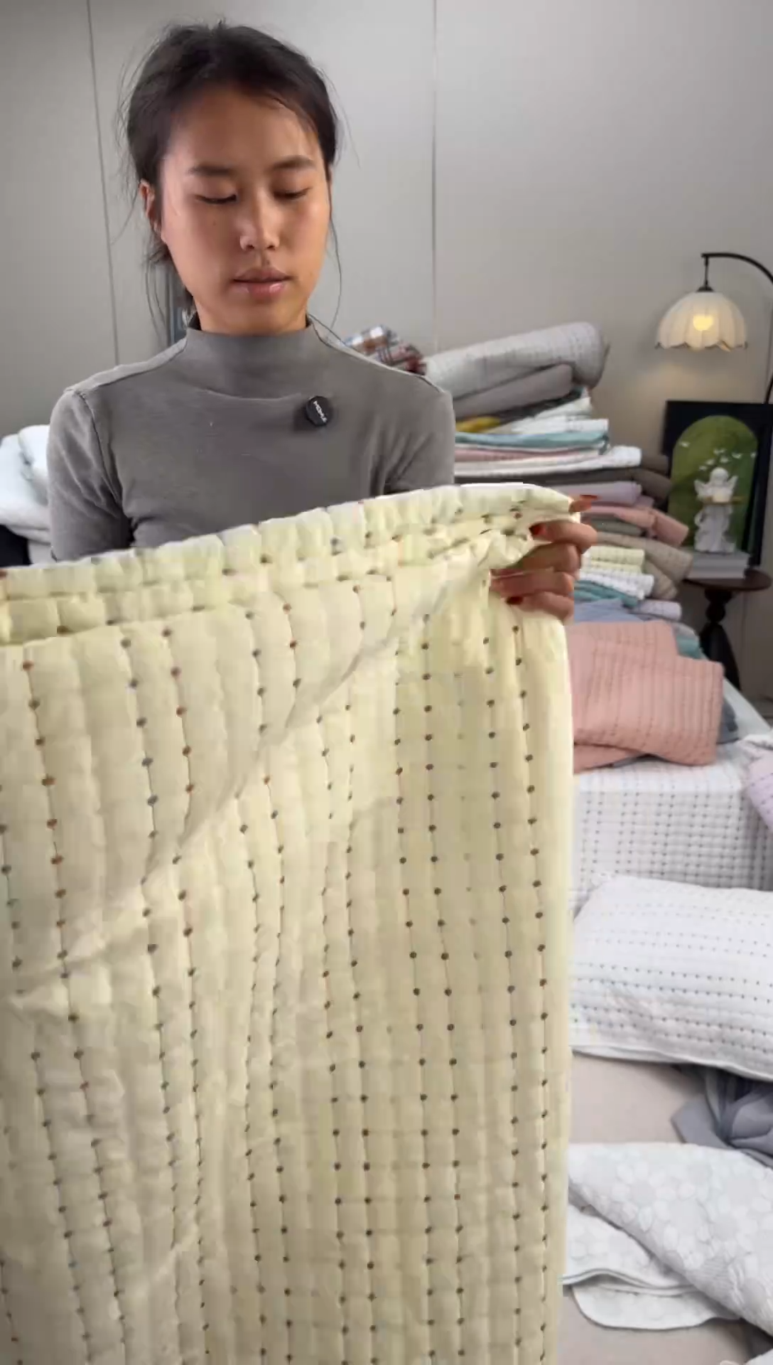 棉米黄色230*250三件套