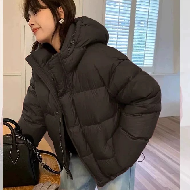 现货+送运费险 泡芙轻奢面包服羽绒服女连帽宽松韩版加厚休闲保暖