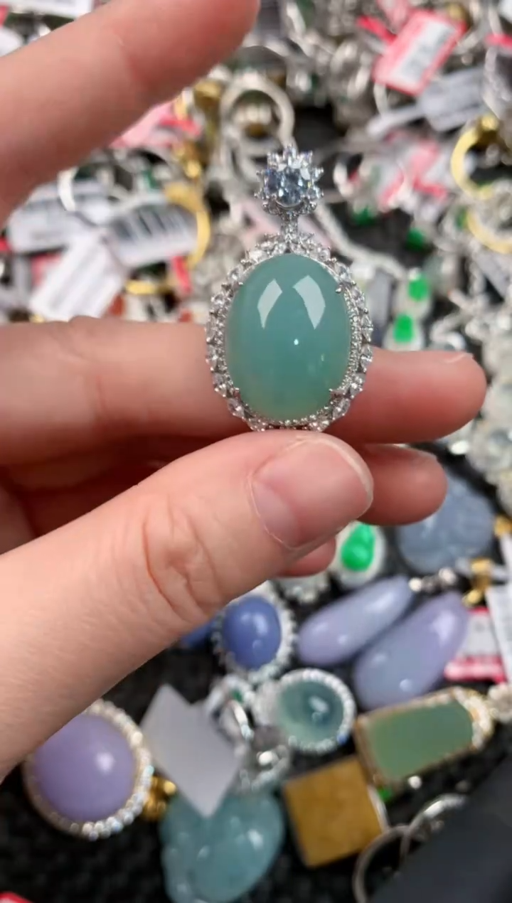 银S925镶嵌戒指翡翠444    4