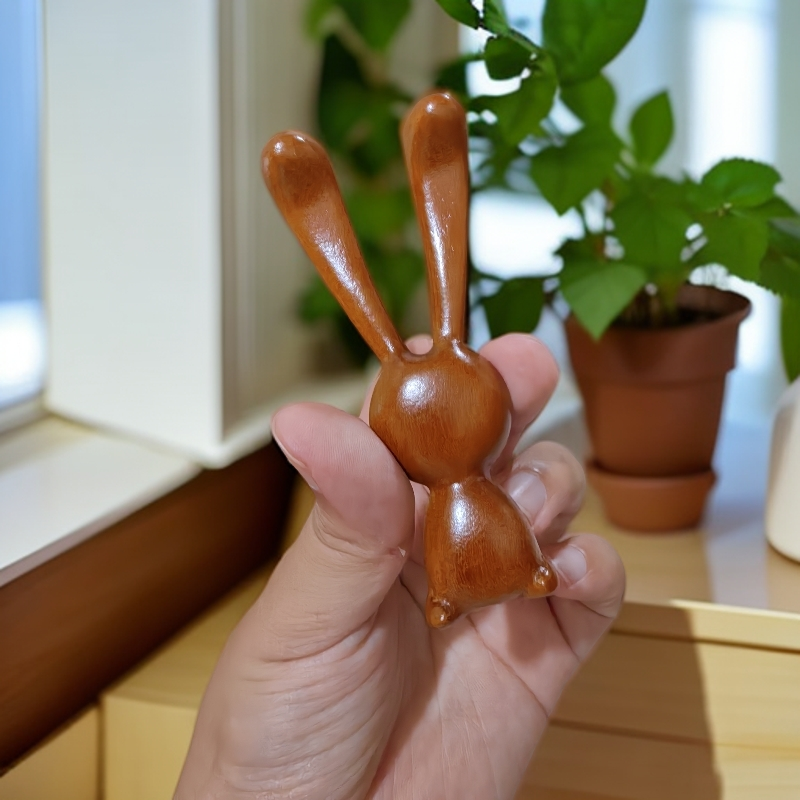 兜兜创意｜｜天然乌檀木长耳朵兔子按摩器可按摩眼部鼻子下颌线