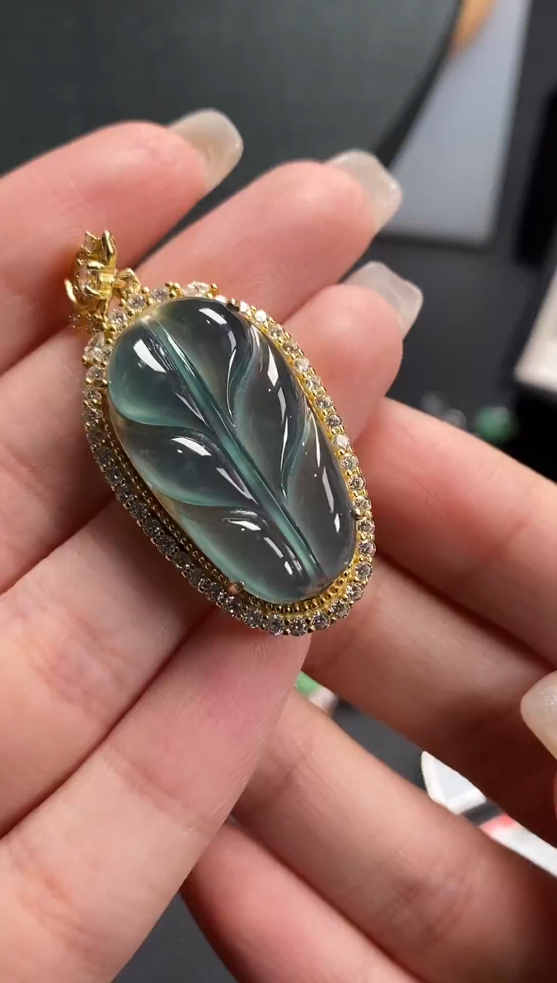 银S925镶嵌戒指翡翠天然A货翡翠241