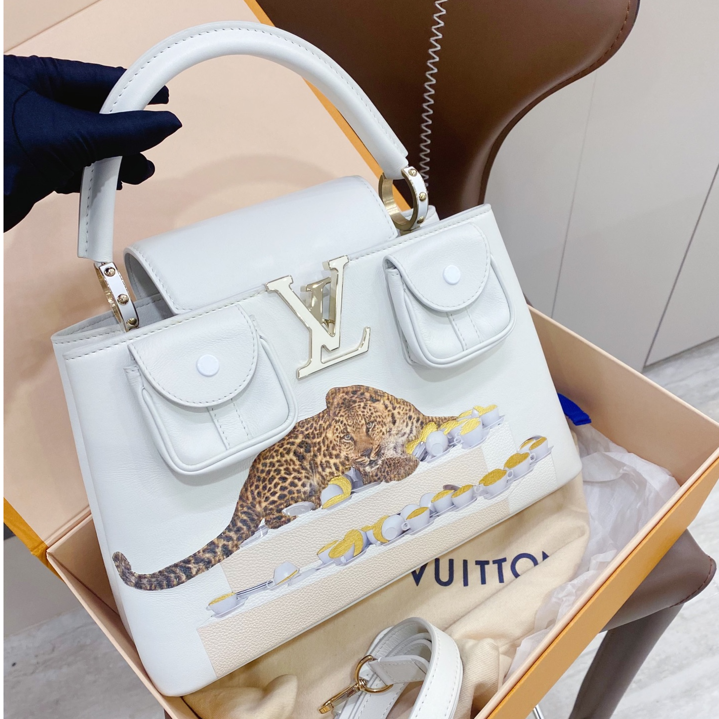 99新 LouisVuitton/路易威登 限量小号cap 手提斜挎包/7SH38973