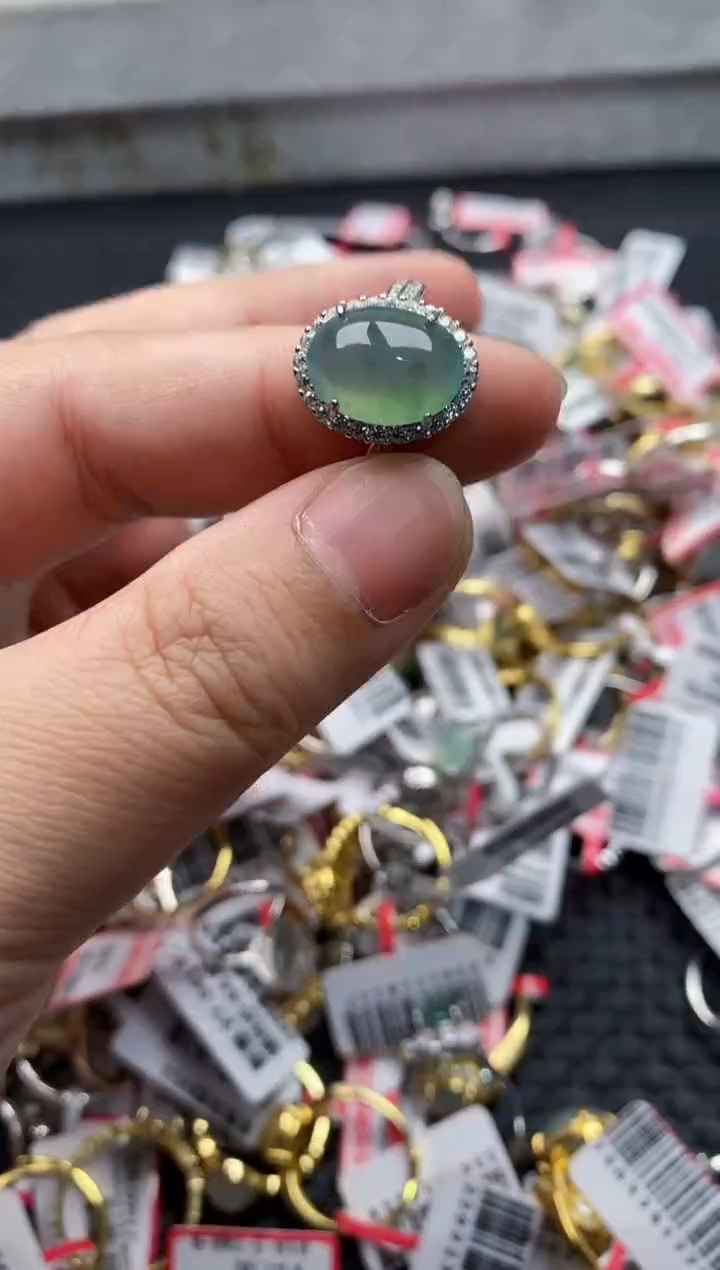【闪购商品】翡翠戒指银S925镶嵌555555---3