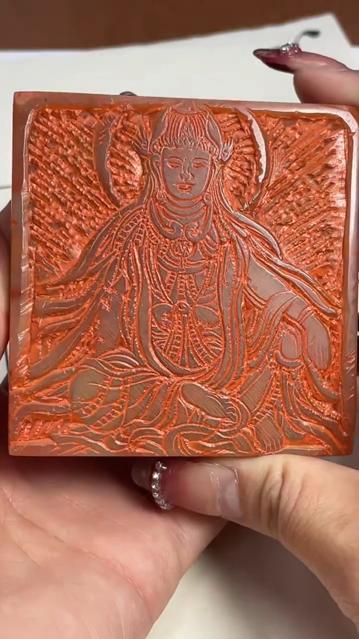 【闪购商品】老挝石印石篆刻张志超X42766造像：心无挂碍