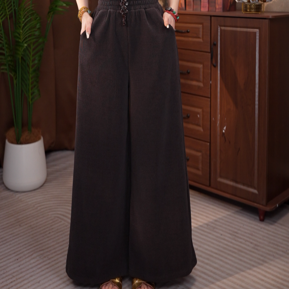 249/ J 新款灰咖秋冬加厚加薄绒款时尚大阔腿裤