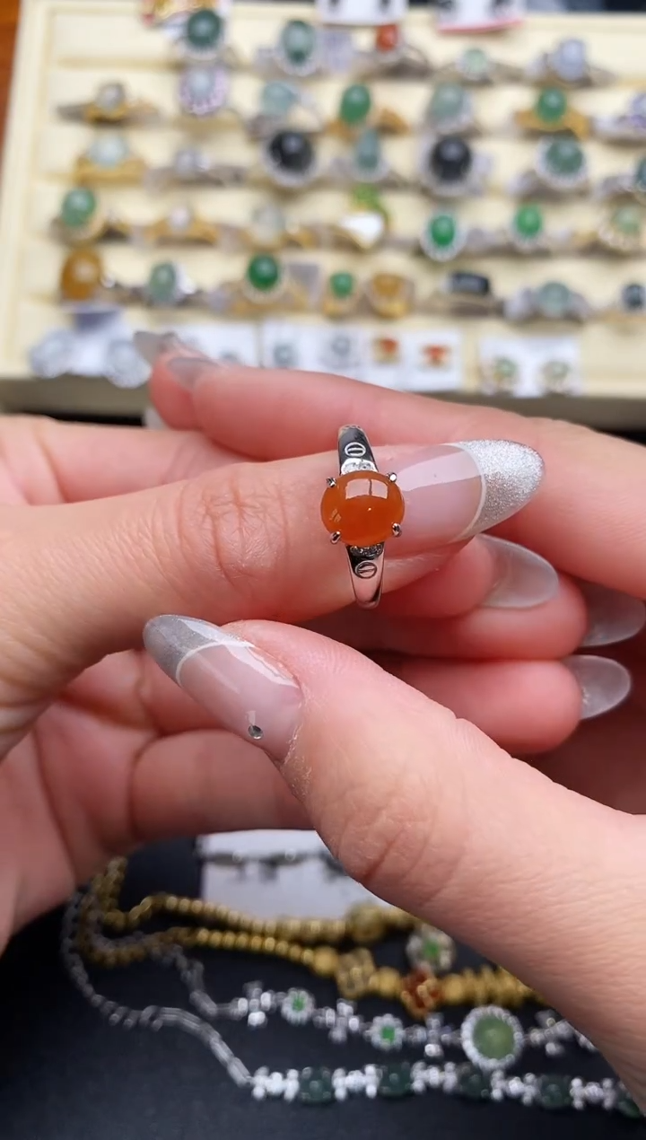 【闪购商品】翡翠戒指银S925镶嵌11111111+4
