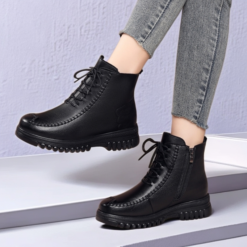 羊皮毛一体羊毛靴加厚防滑雪地靴中老年棉鞋冬季保暖鞋厚底妈妈鞋