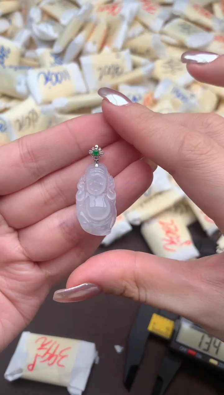 【闪购商品】翡翠挂件18K金镶嵌一