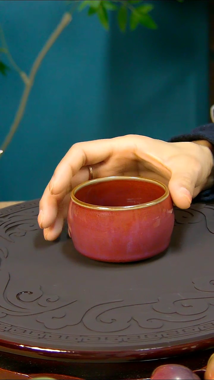 【闪购商品】杯原产地钧尚源钧瓷红藤圆融