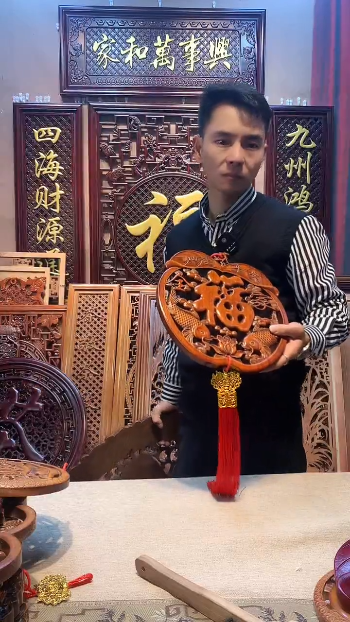 香樟木木雕款38公分苹果福仿古色