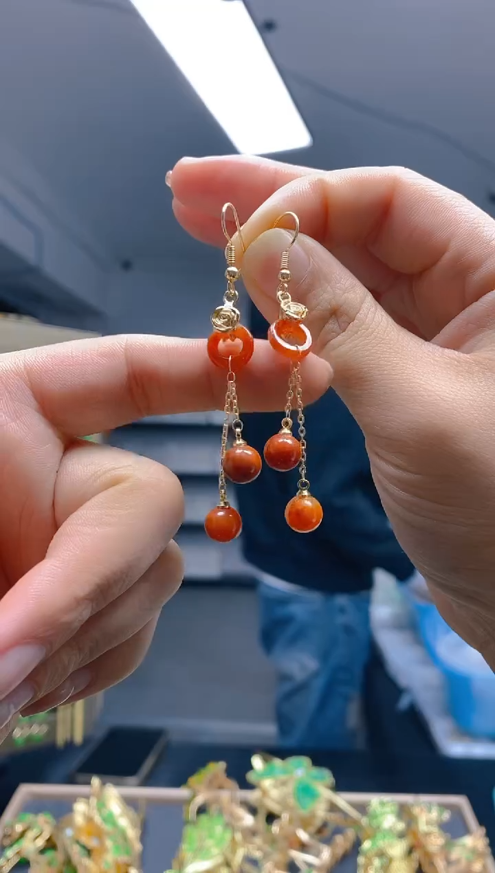 【闪购商品】翡翠耳饰合金0353翡翠耳钩