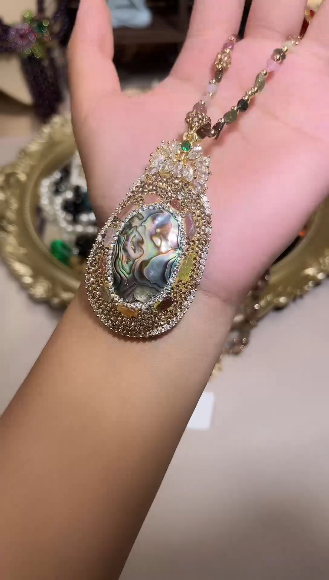 铜合金其他（人造材质）合成立方氧化锆项链+吊坠