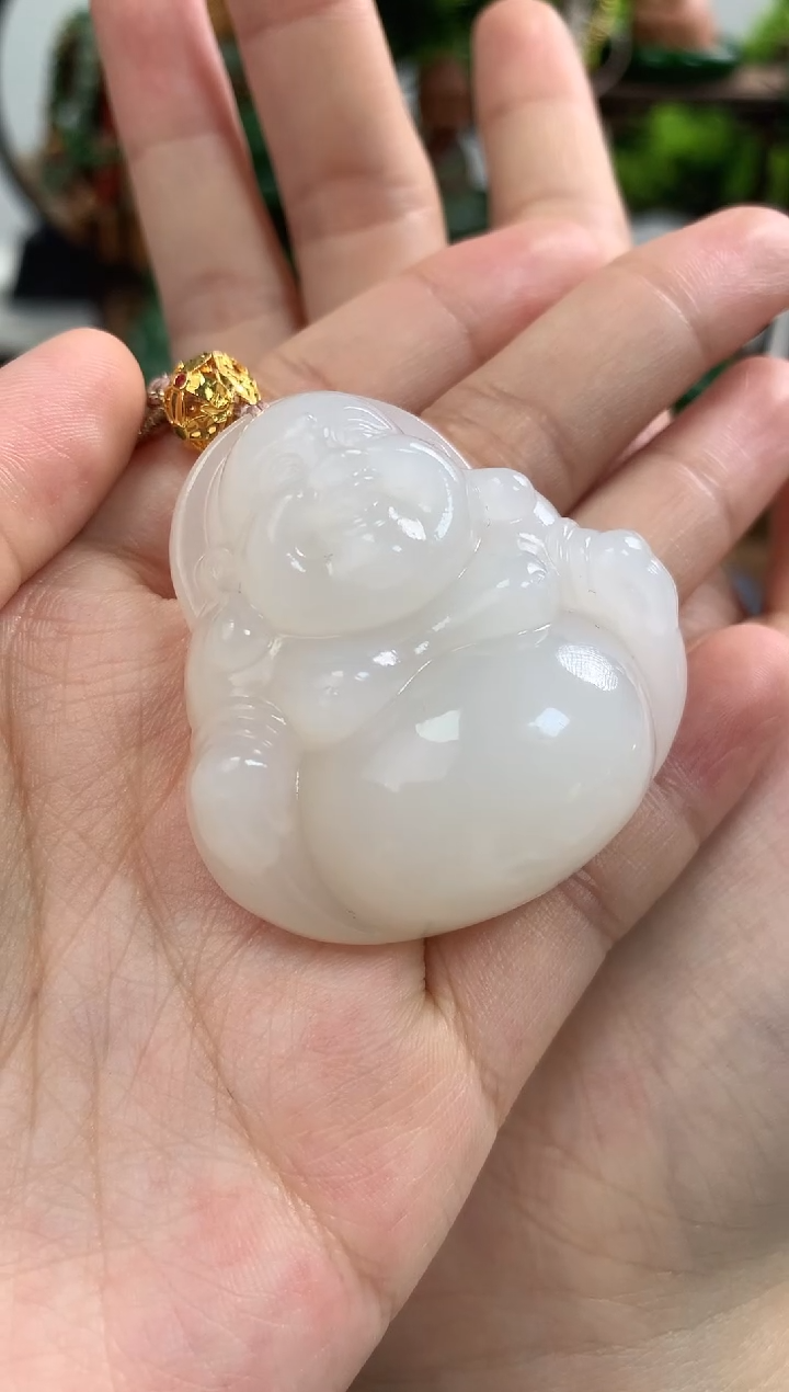 【闪购商品】和田玉颈饰18K金镶嵌吊坠