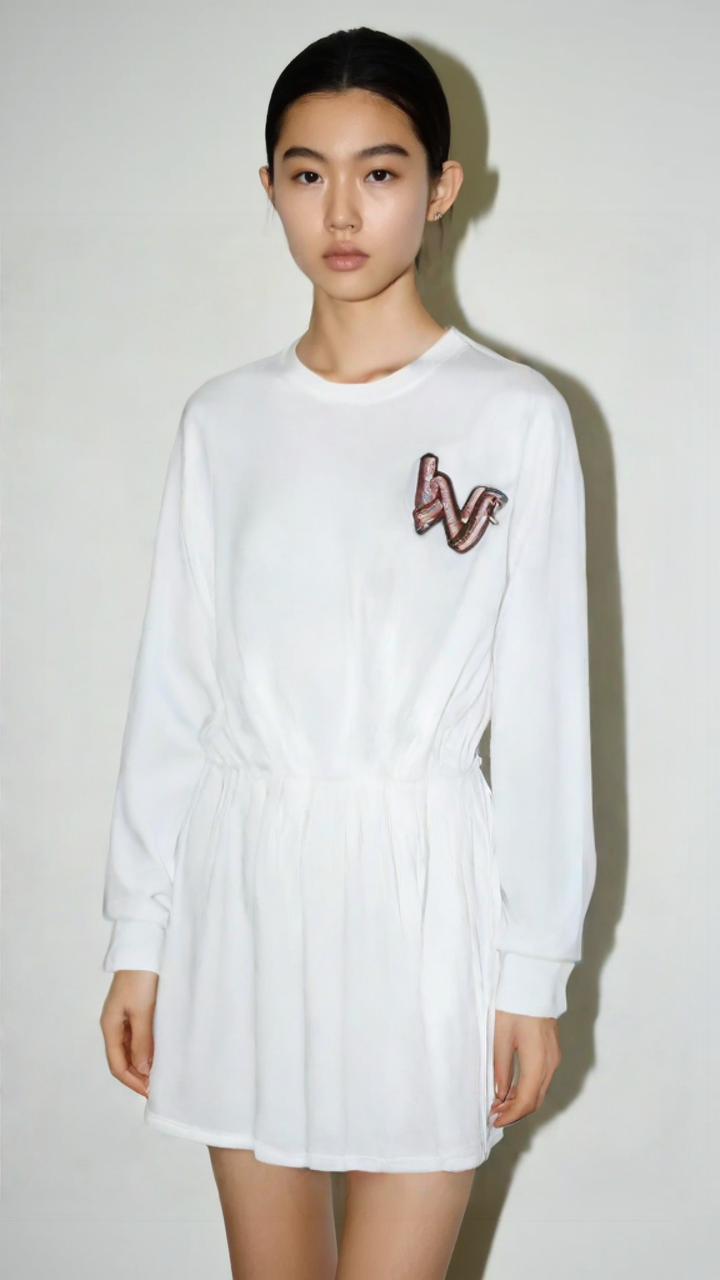95新 LouisVuitton/路易威登 LV水晶装饰印连衣裙/i047