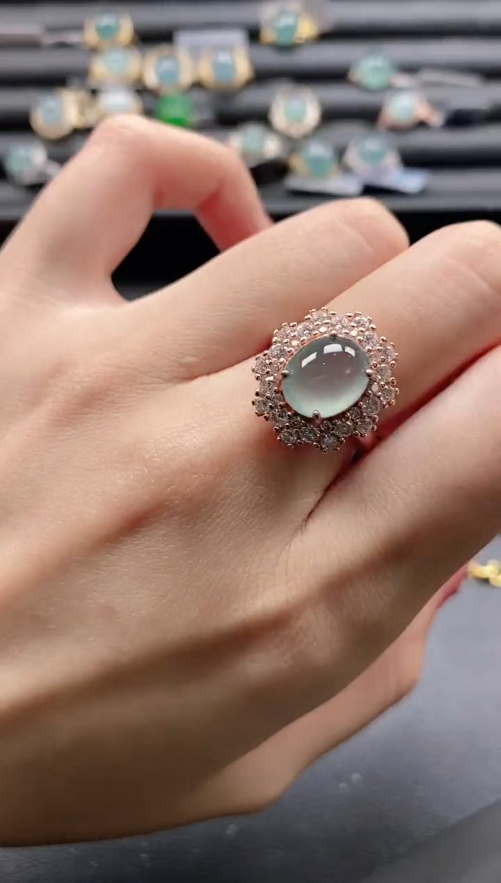 【闪购商品】翡翠戒指银S925镶嵌1111