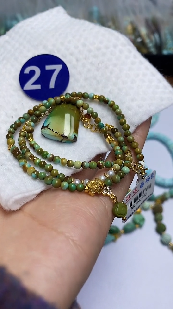 【闪购商品】绿松石项链银S925镶嵌27