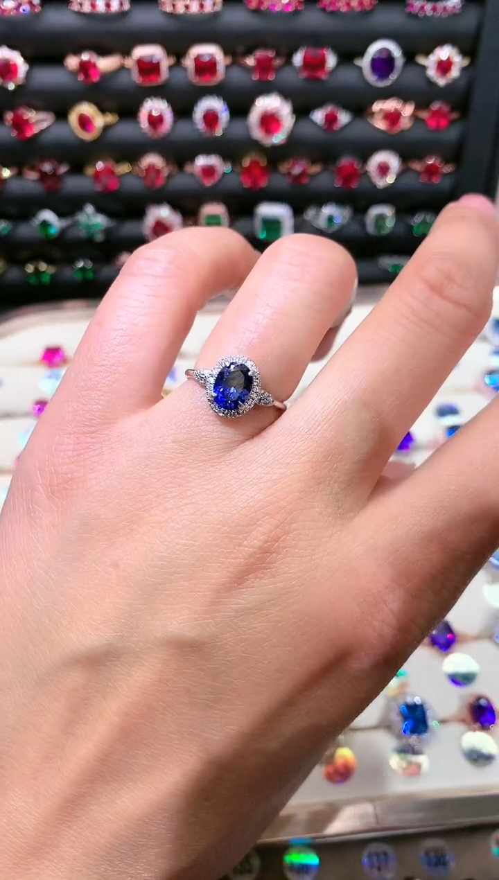 【闪购商品】坦桑石戒指银S925镶嵌79