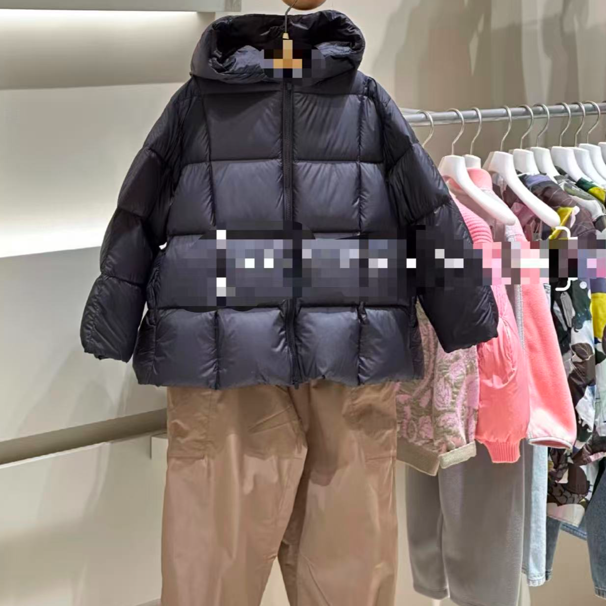 儿童新5格豆腐块羽绒服冬季（偏大一码）