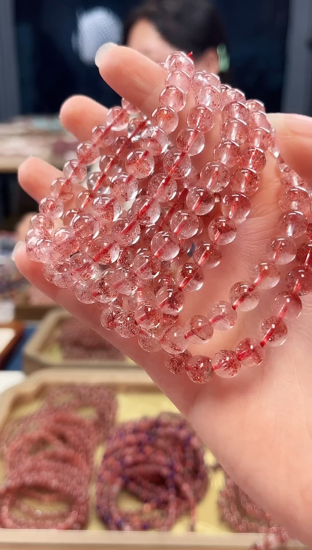 未镶嵌手串水晶金草莓超七单圈手串7mm【多样性发一】