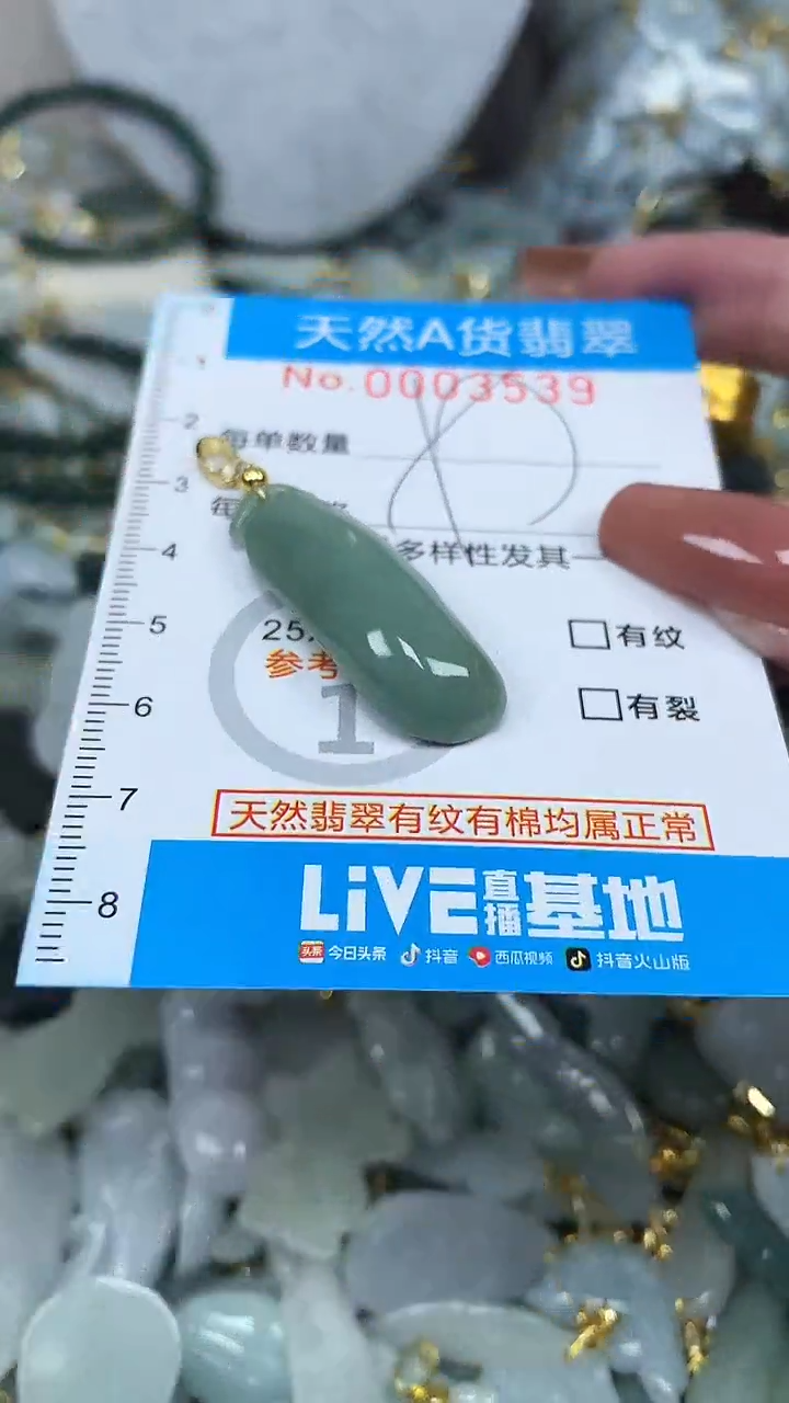 翡翠未镶嵌颈饰净货挂件-3539