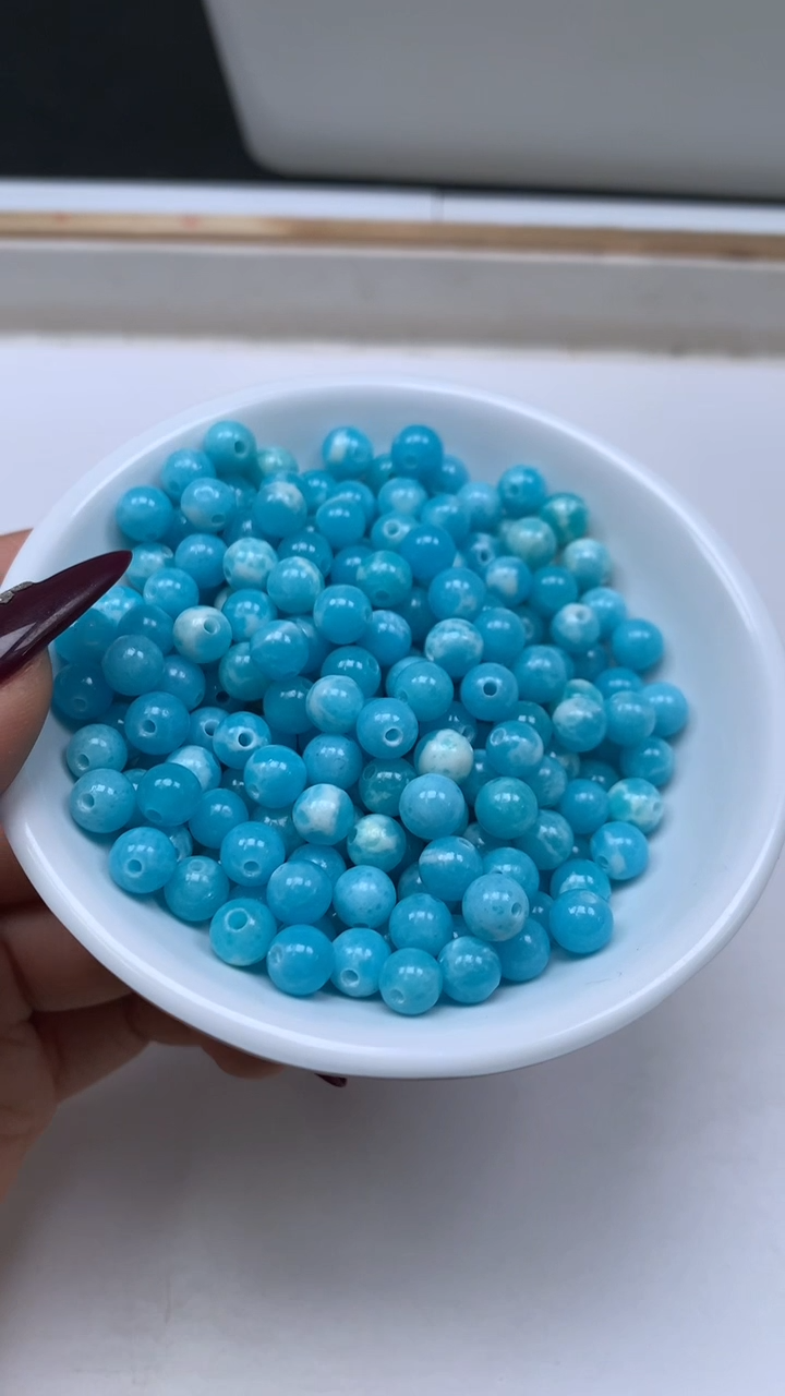 未镶嵌散珠玛瑙/玉髓C751 海纹 石6mm30个5.8元