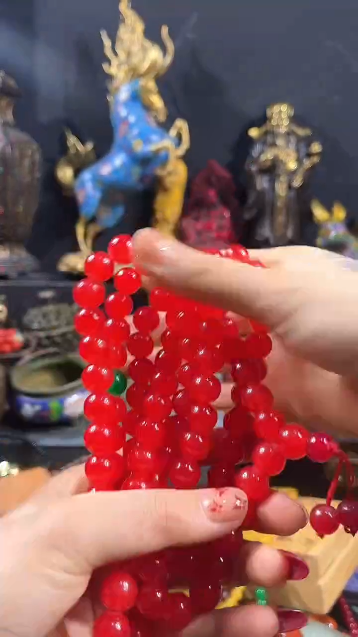 【闪购商品】和田玉颈饰未镶嵌【闪购商品】108红色和田玉项链