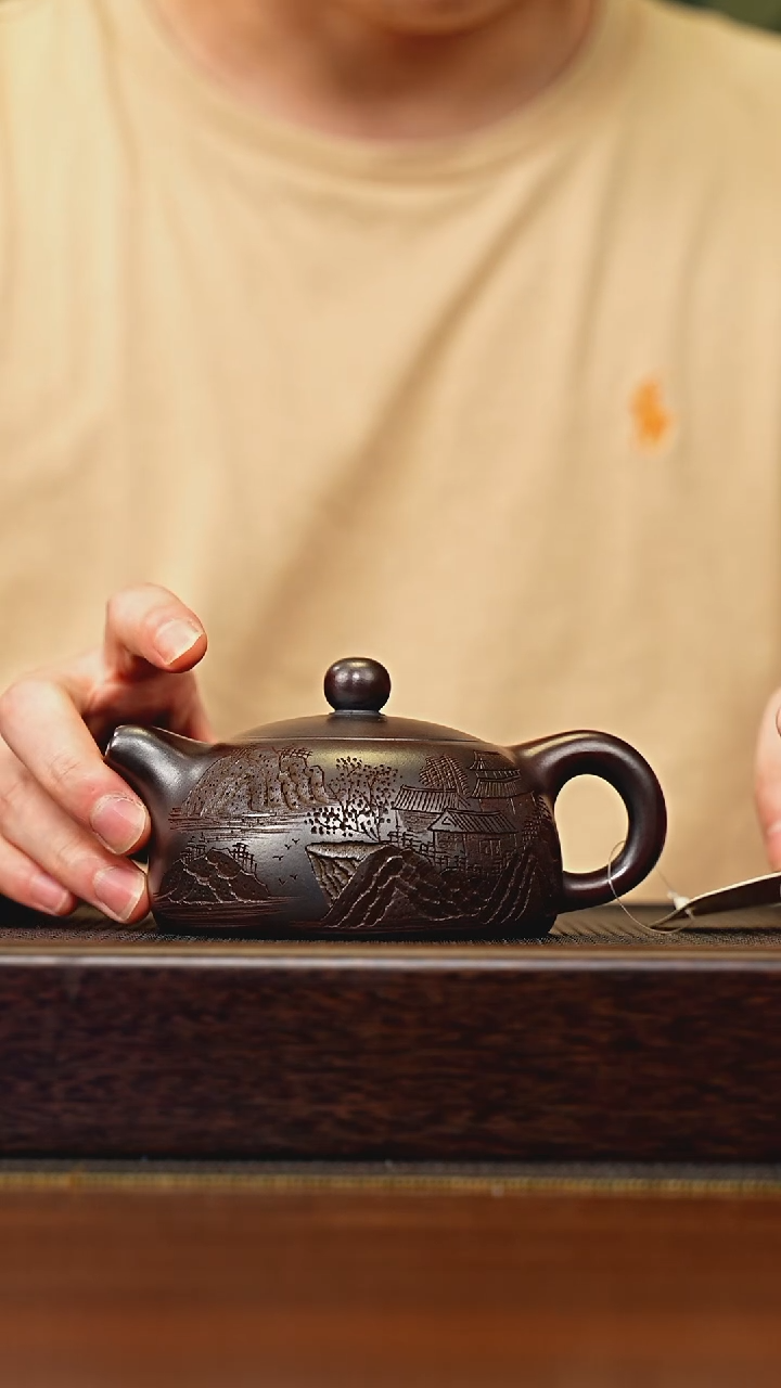 茶壶紫砂宜兴原矿 手工 紫砂壶容量200CC