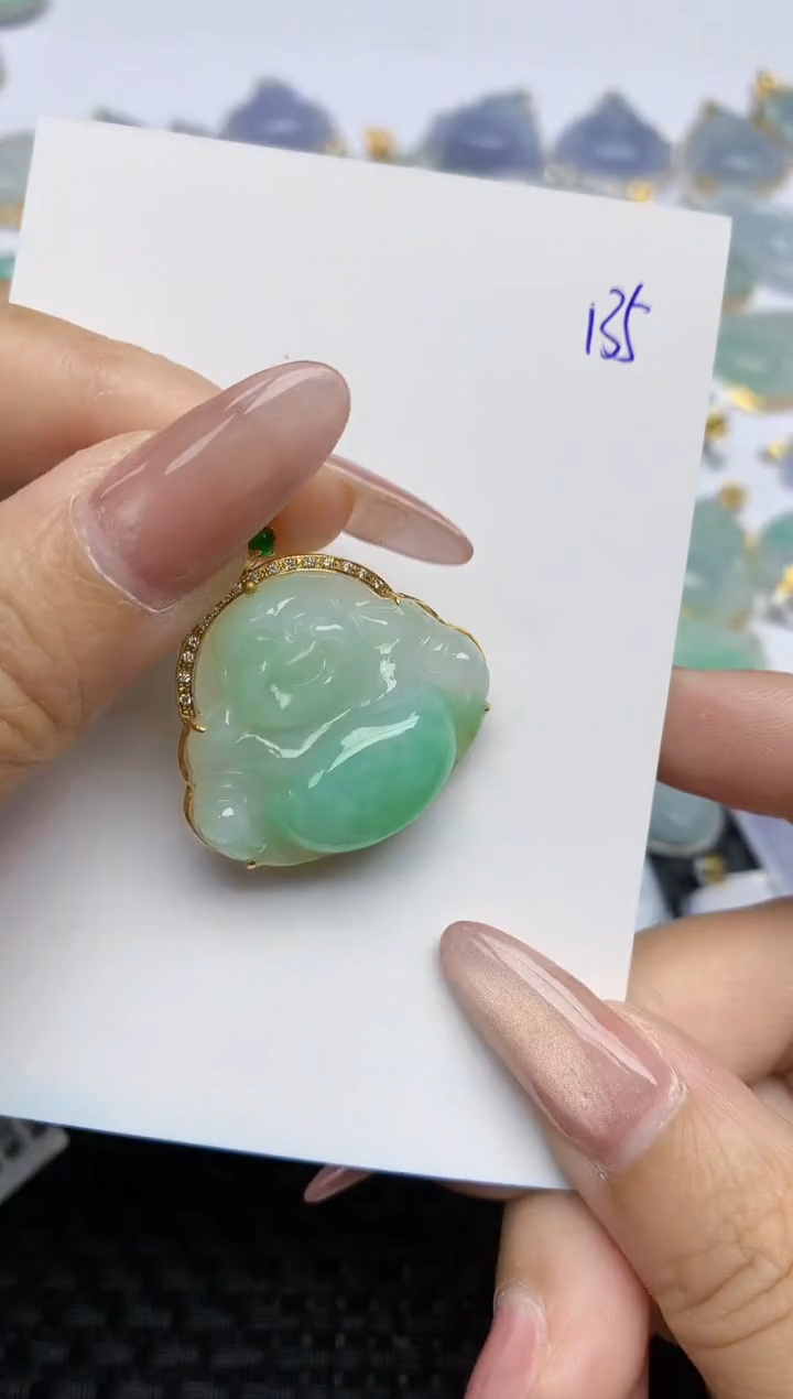 【闪购商品】翡翠颈饰18K金镶嵌天然A货翡翠 135