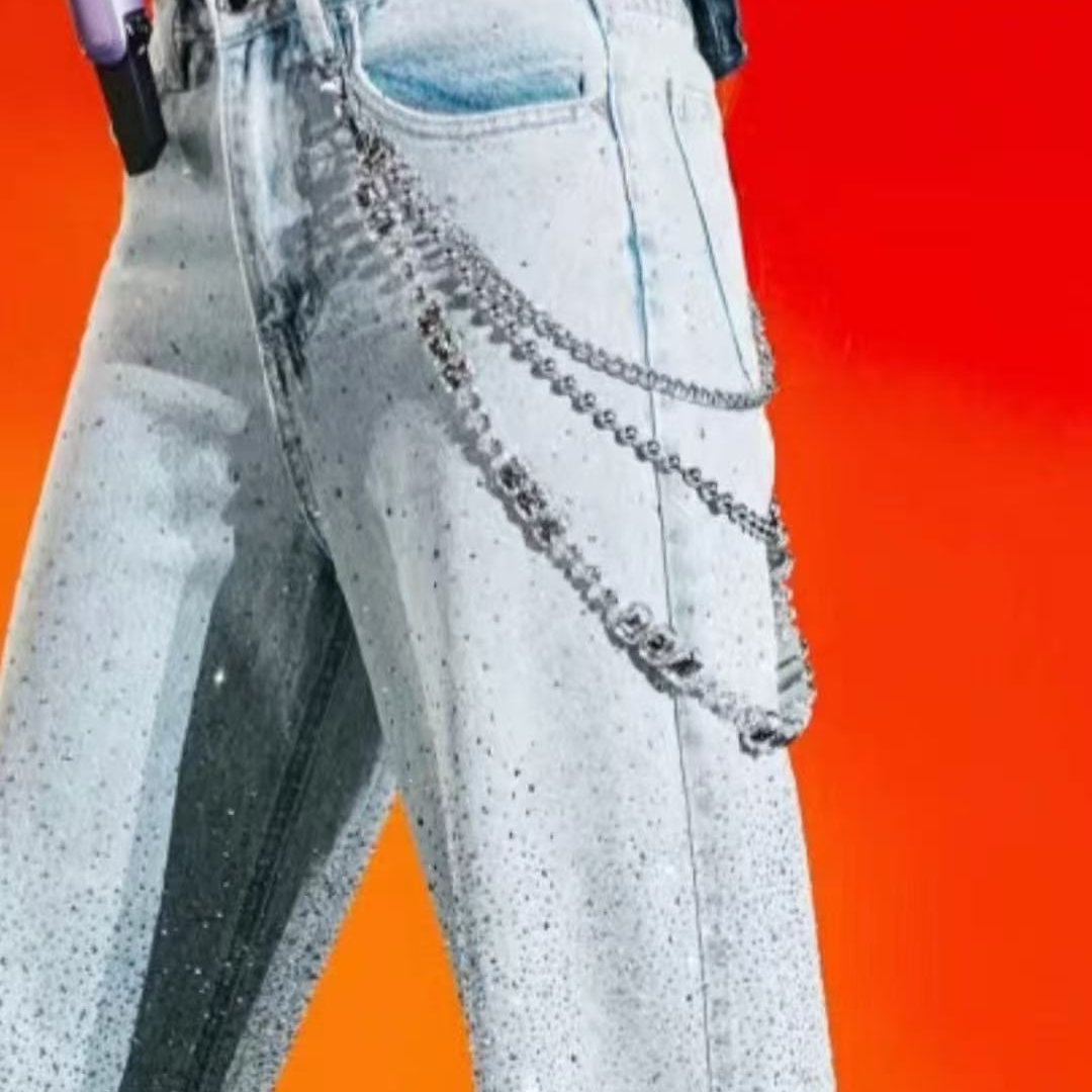 明星同款牛仔裤挂链