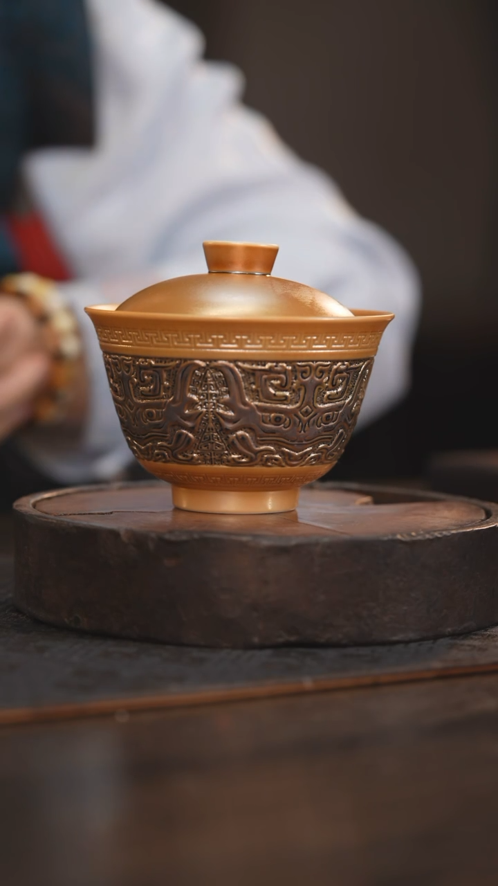 【闪购商品】杯83柴烧柴房陶瓷｜雕刻盖碗