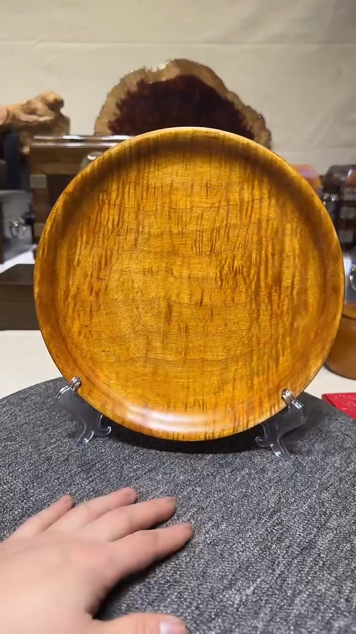 金丝楠木老料 整料掏挖满水波圆盘25.6/3.3