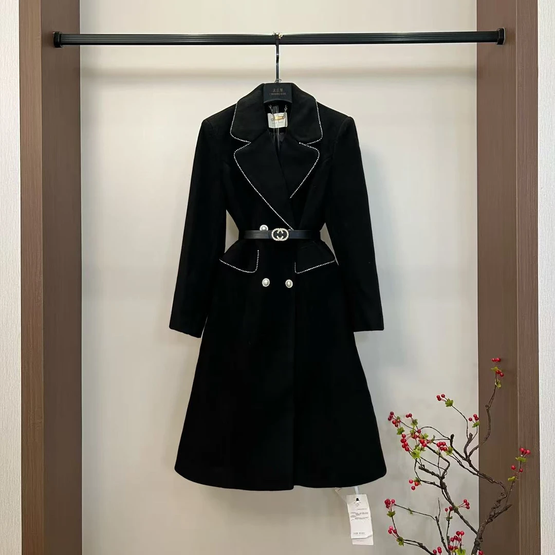 【送腰带】2025春秋新款气质长袖风衣3735外套女装修身收腰