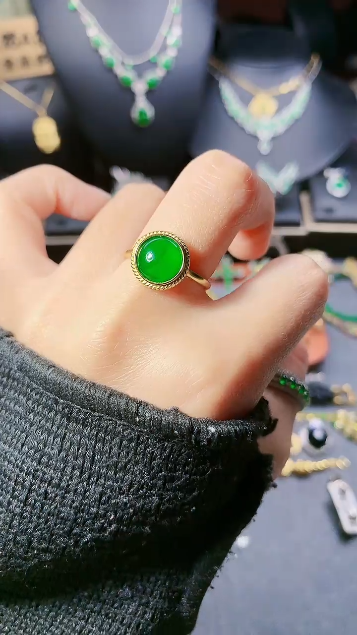 【闪购商品】翡翠戒指银S925镶嵌戒指