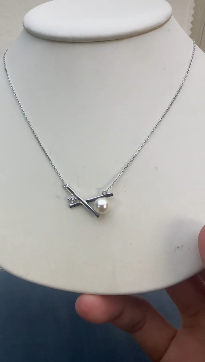 【闪购商品】海水珍珠颈饰银S925镶嵌6.5-7