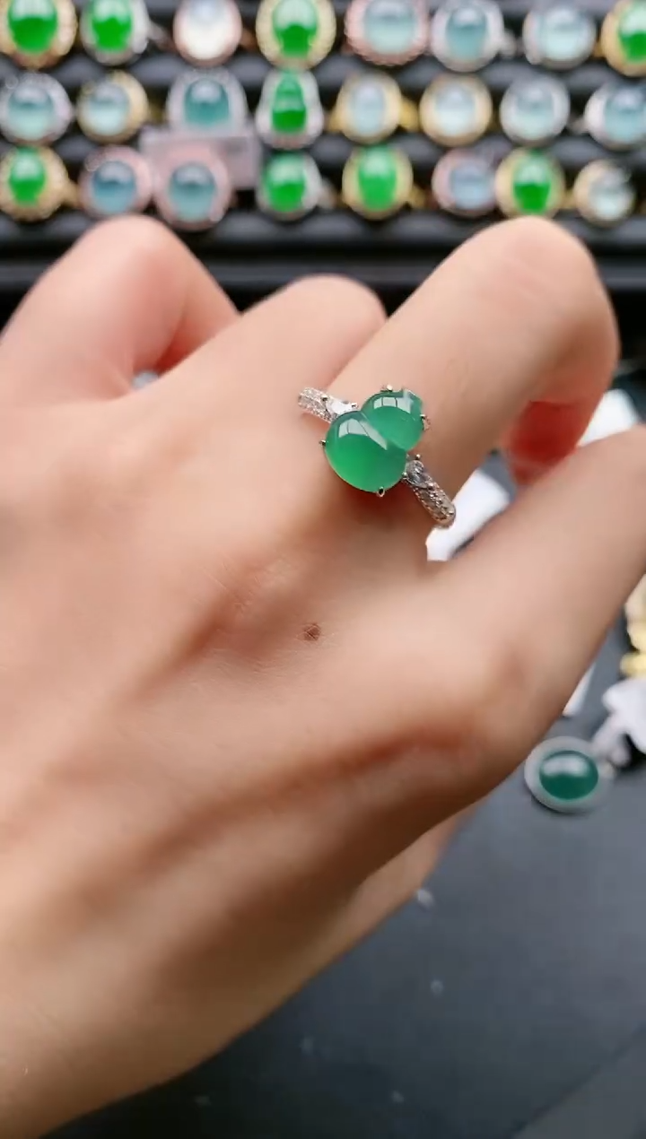 【闪购商品】翡翠戒指银S925镶嵌111111