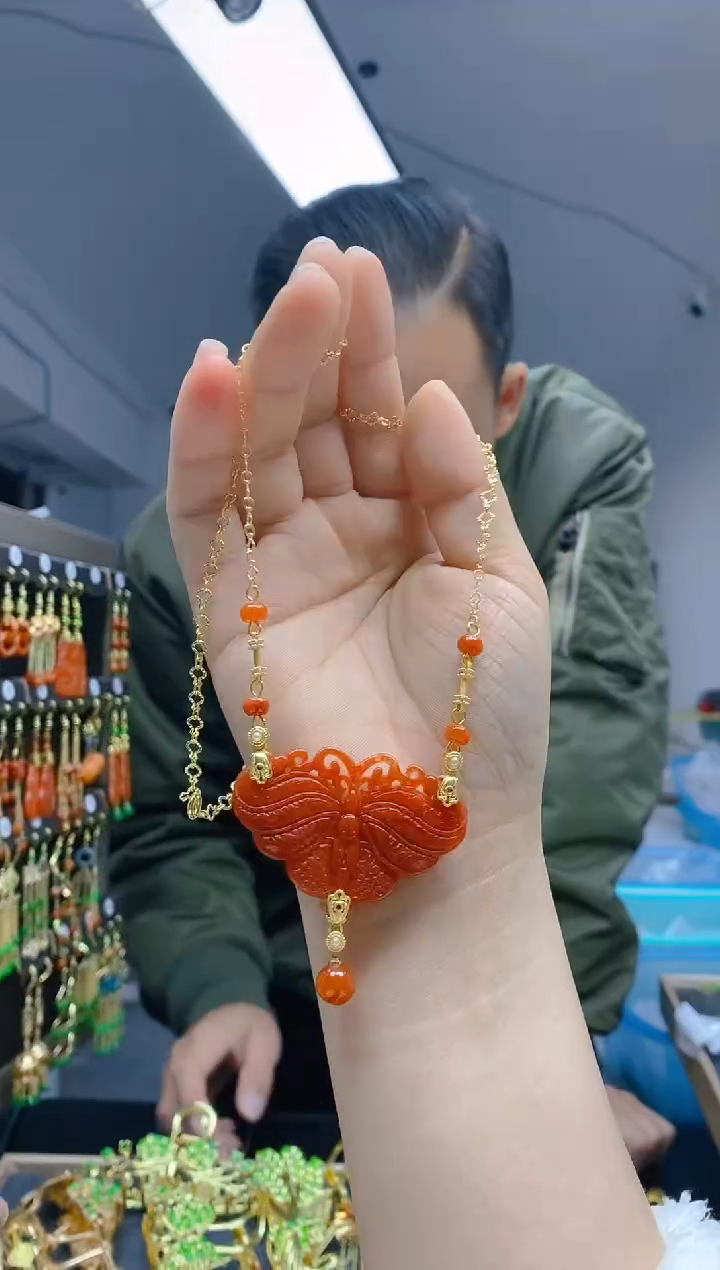 【闪购商品】翡翠耳饰合金184翡翠锁骨链