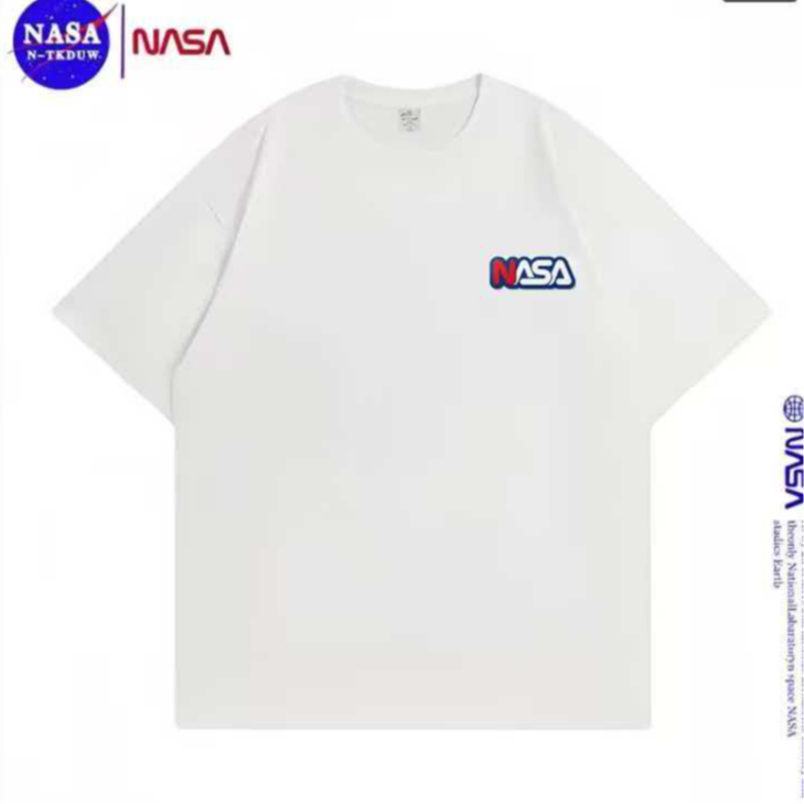 NASA联名纯棉夏季圆领短袖T恤微宽松时尚男女同款休闲百搭