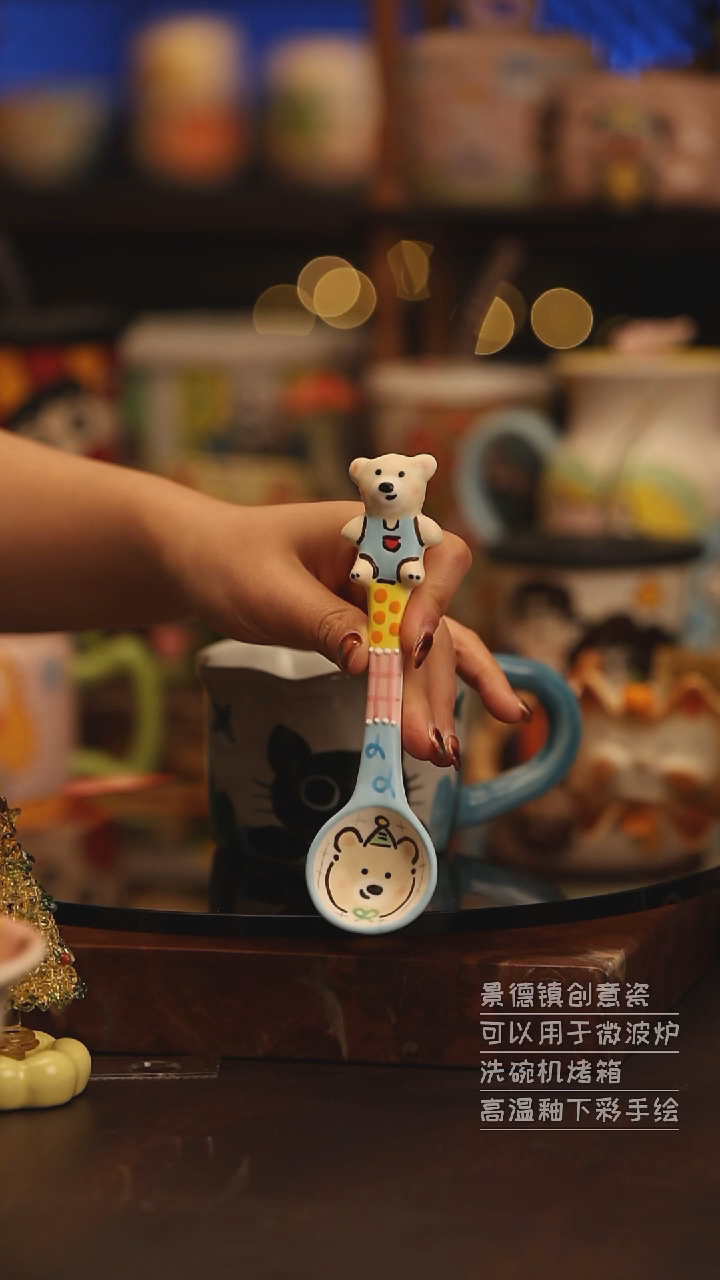 陶瓷景德镇可爱陶瓷釉下彩绘设计师款H