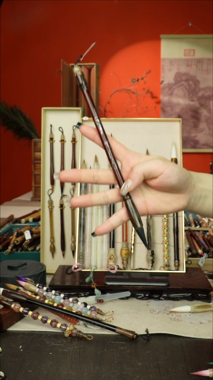 168号闪孤品高货毛笔链接 清水试笔 蘸墨不退