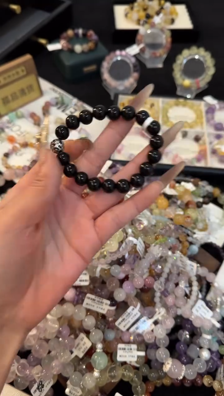 合金手链水晶黑玛瑙手链x3334