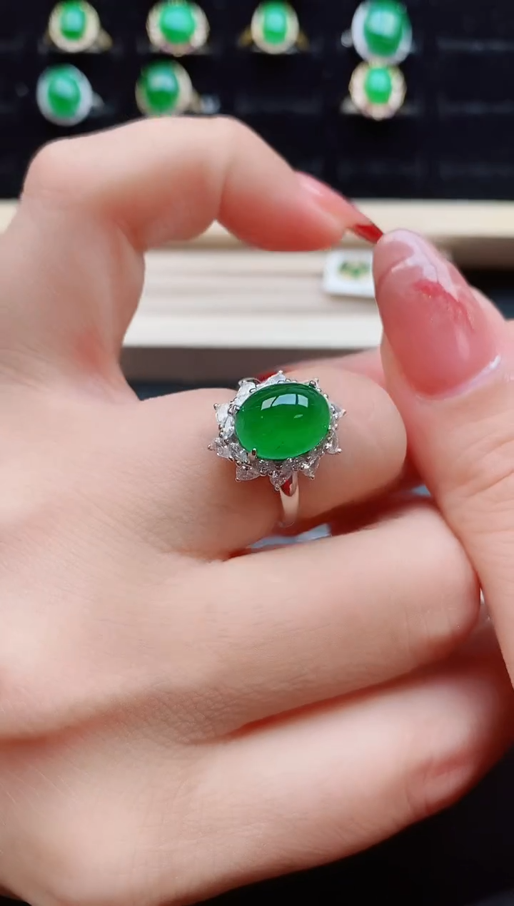 【闪购商品】翡翠戒指银S925镶嵌321321