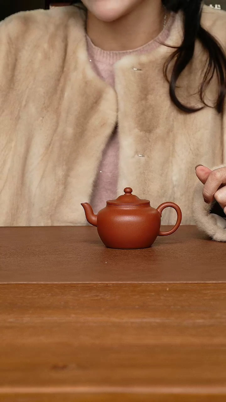 【闪购商品】紫砂茶壶蒋群飞笠帽   朱泥150cc