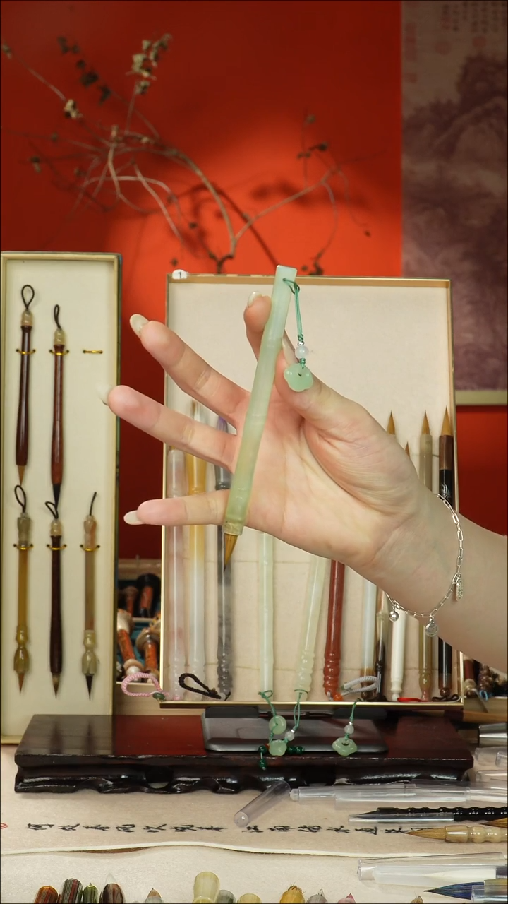 185号闪孤品高货毛笔链接 清水试笔 蘸墨不退