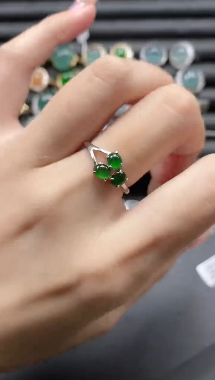 【闪购商品】翡翠戒指银S925镶嵌51151