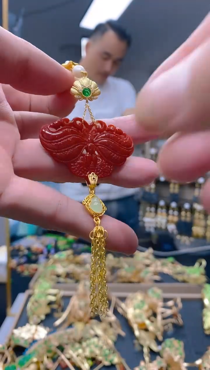 【闪购商品】翡翠耳饰合金0293翡翠压襟