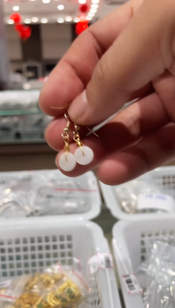 【闪购商品】翡翠耳饰未镶嵌平安扣耳环