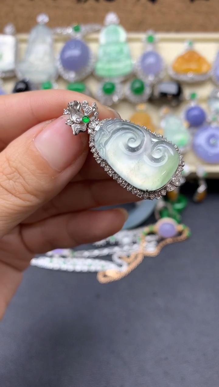 【闪购商品】翡翠颈饰18K金镶嵌509-中国好珍宝