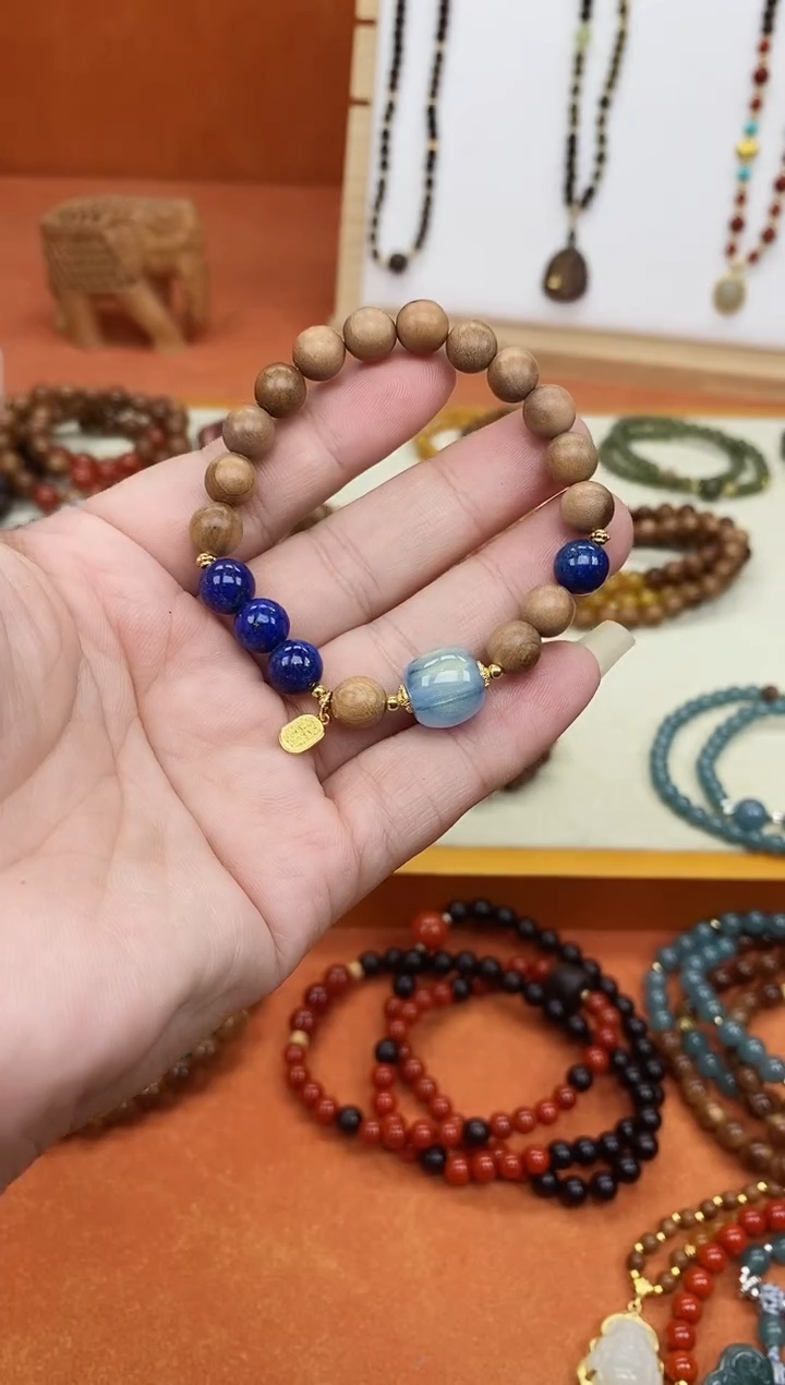 手串檀香木未镶嵌08老山青金单圈