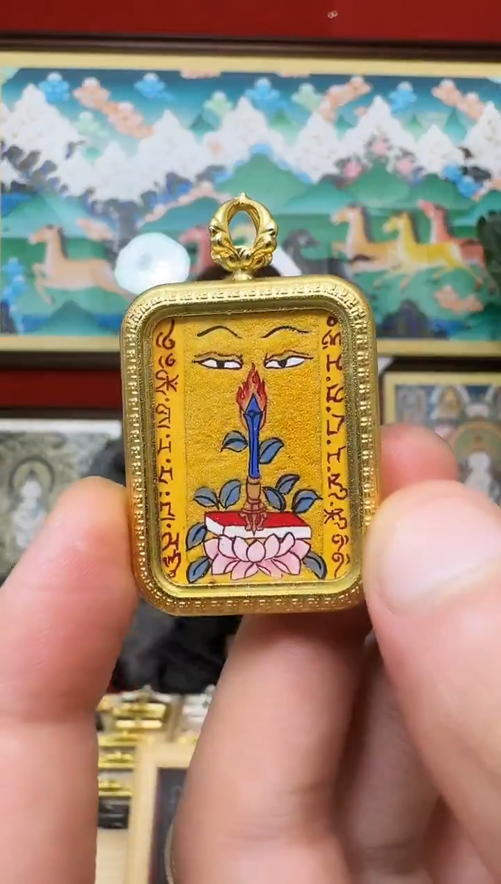 吊坠文老师-热贡纯手绘唐卡吊坠